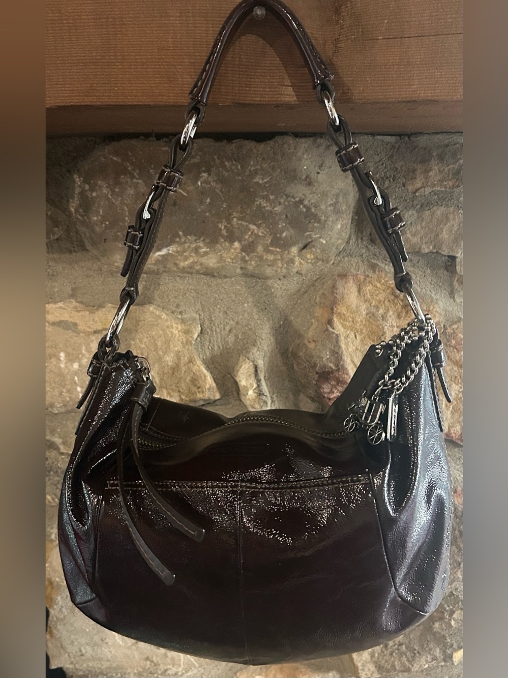 Coach Soho Liquid Gloss Patent Leather Hobo Bag